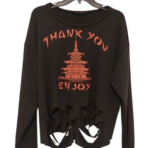 Large size black long sleeve shirt